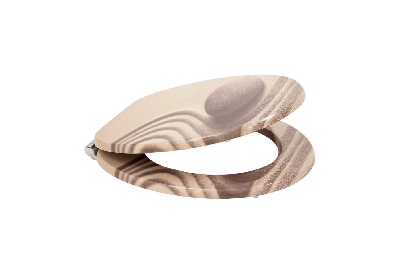 SINOBATH WC-Sitz Toilettensitz mit MDF-Holzkern & Absenkautomatik (mit Ergonomischem O-Ring, Modern-Premium-Design,Einfache Installation, Stummschaltung, Stilvo – Bild 4 von 5