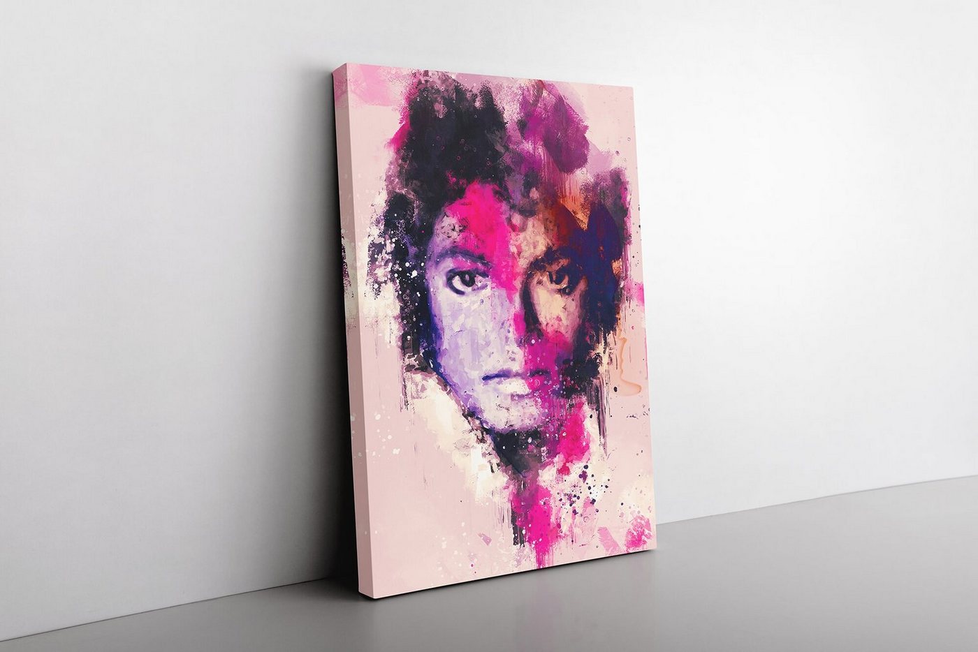 Sinus Art Leinwandbild Michael Jackson Porträt Abstrakt Kunst King of Pop Legende 60x90cm Leinwandbild – Bild 2 von 4