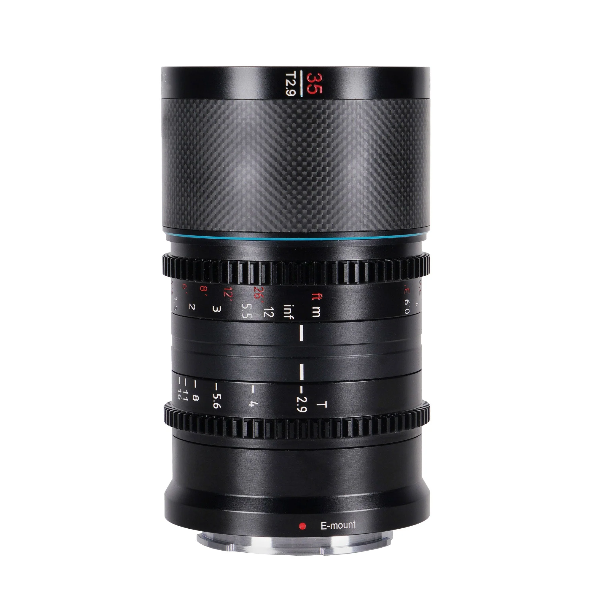 SIRUI Saturn 35mm T2.9 1.6x anamorphotes Carbon-Vollformat-Objektiv - for diverse Kameraanschlosse - DL-Mount / Blue-Flare