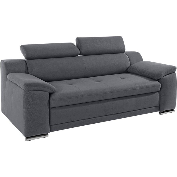 sit&more 3-Sitzer Andiamo, B: 200 cm, Kopfteilverstellung, Wellenunterfederung, Komfortable Sitzhöhe 43 cm, frei im Raum stellbar, modernes Design