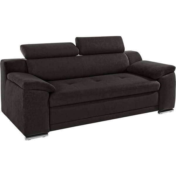 sit&more 3-Sitzer Andiamo, B: 200 cm, Kopfteilverstellung, Wellenunterfederung, Komfortable Sitzhöhe 43 cm, frei im Raum stellbar, modernes Design