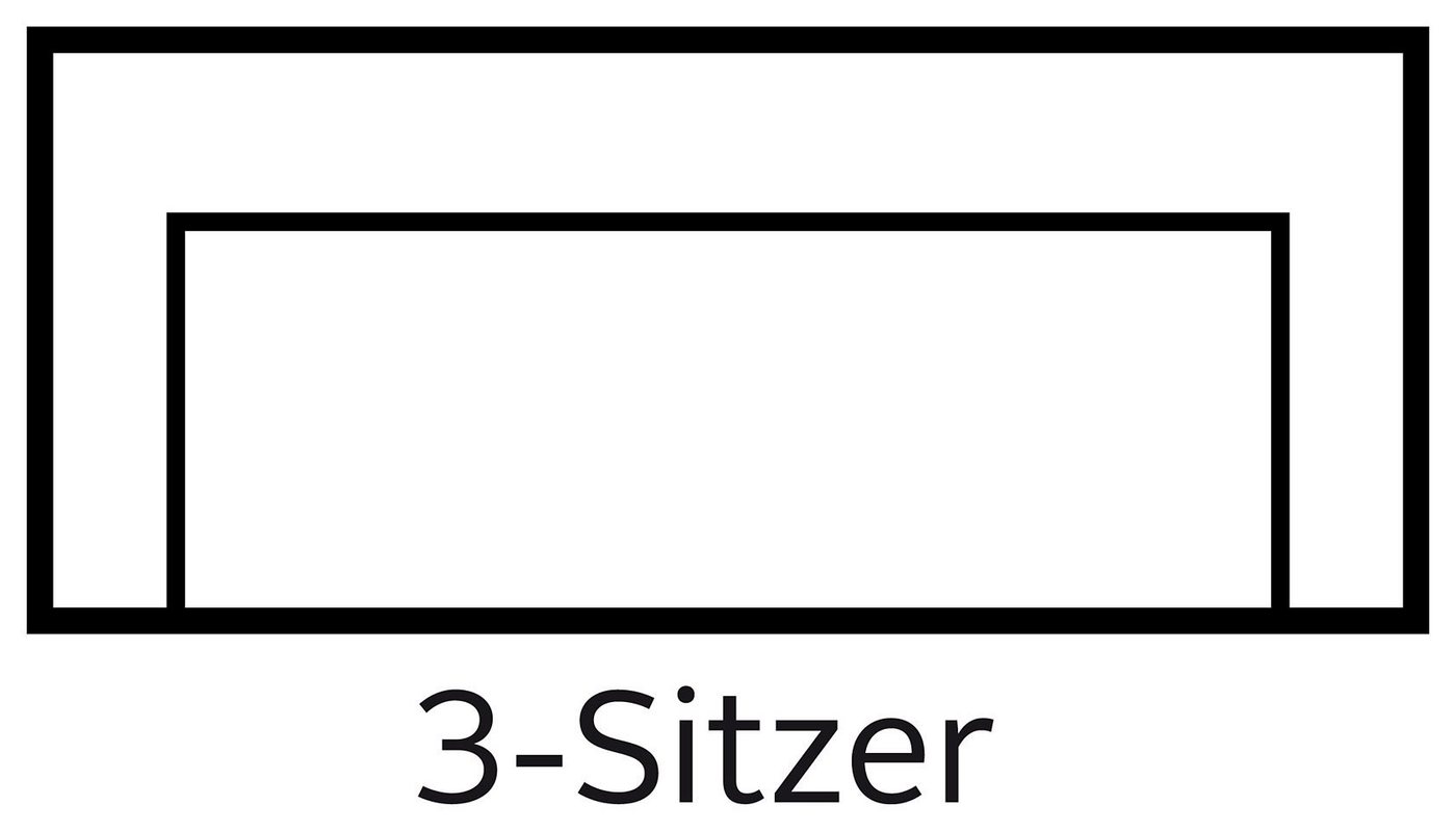 sit&more 3-Sitzer Safira, B: 198 cm, Bettfunktion optional, Federkern-Polsterung, Komfortable Sitzhöhe 46 cm, Liegefläche 134 x 190 cm bei Bettfunktion – Bild 4 von 5