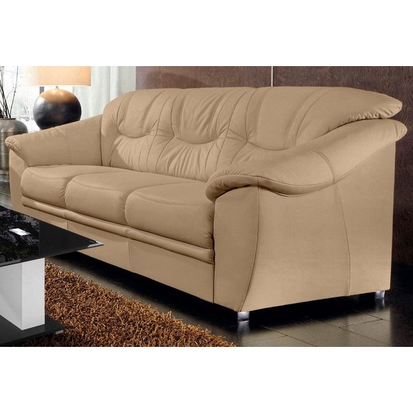 sit&more 3-Sitzer Savona, B: 198 cm, Federkern, Komfortsitzhöhe 46 cm, optional Schlaffunktion, Liegefläche 190x137cm, Stoff- & Lederauswahl