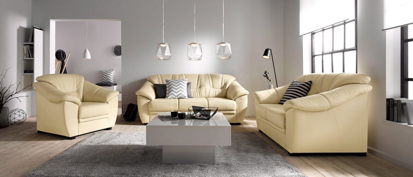 sit&more 3-Sitzer Savona, B: 198 cm, Federkern, Komfortsitzhöhe 46 cm, optional Schlaffunktion, Liegefläche 190x137cm, Stoff- & Lederauswahl – Bild 2 von 5