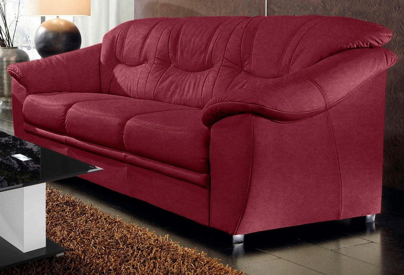 sit&more 3-Sitzer Savona, B: 198 cm, Federkern, Komfortsitzhöhe 46 cm, mit Schlaffunktion, Liegefläche 190x137cm, Stoff- & Lederauswahl – Bild 2 von 5