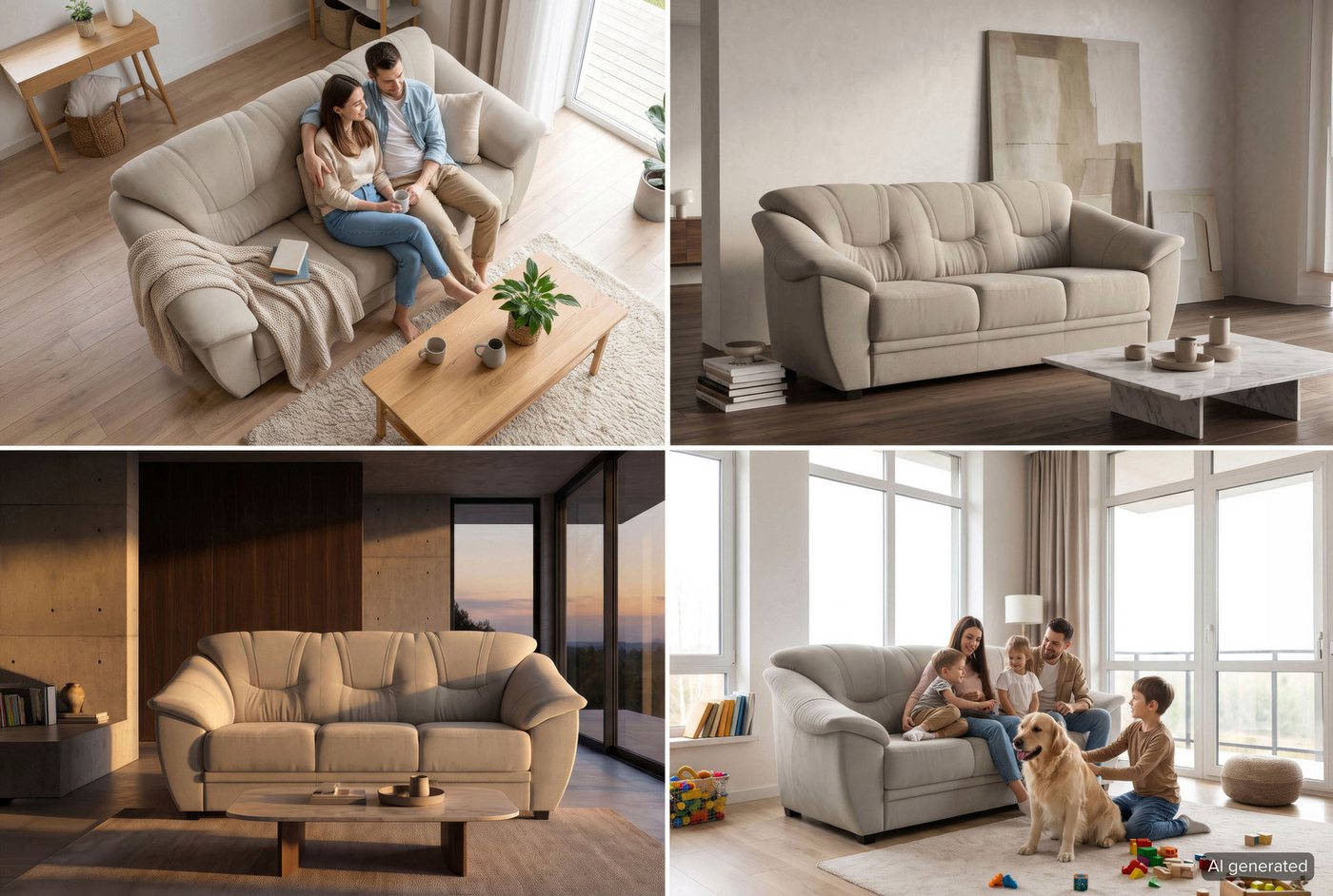 sit&more 3-Sitzer Savona, B: 198 cm, Federkern, Komfortsitzhöhe 46 cm, mit Schlaffunktion, Liegefläche 190x137cm, Stoff- & Lederauswahl – Bild 5 von 5