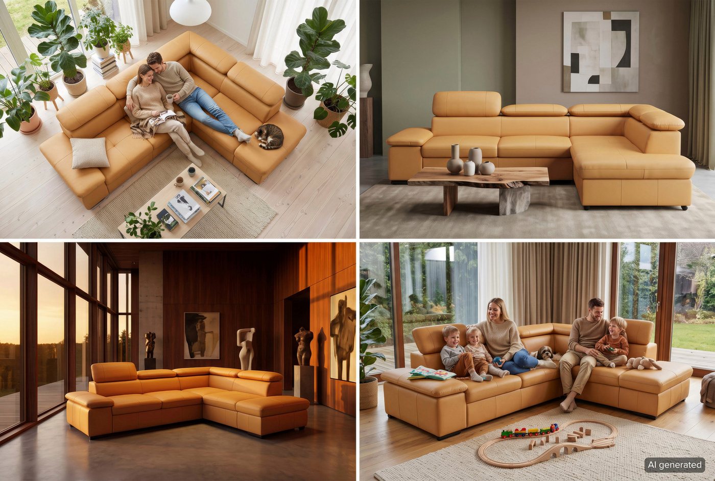 sit&more Ecksofa Alcudia L-Form, B: 272 cm, Arm- und Kopfteilverstellung, Eckcouch, mit Schlaffunktion, Komfortsitz – Bild 2 von 5