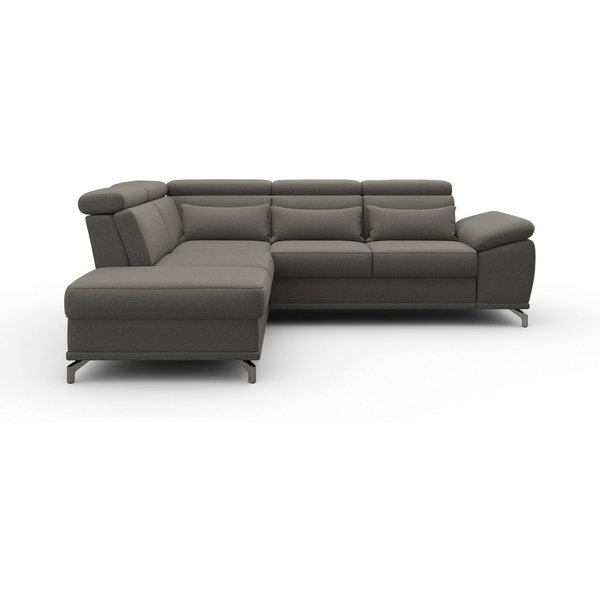 sit&more Ecksofa Cabrio L-Form, B: 274 cm, mit Sitztiefen-, Arm- & Kopfteilverstellung, 3 Nierenkissen, Federkern, optional Schlaffunktion und Stauraum