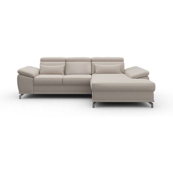sit&more Ecksofa Cabrio L-Form, B: 295 cm, mit Sitztiefen-, Arm- & Kopfteilverstellung, 2 Nierenkissen, Federkern, mit Schlaffunktion und Stauraum