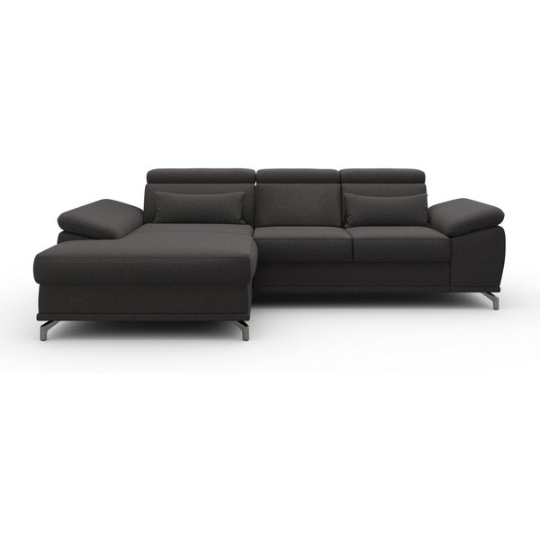 sit&more Ecksofa Cabrio L-Form, B: 295 cm, mit Sitztiefen-, Arm- & Kopfteilverstellung, 2 Nierenkissen, Federkern, mit Schlaffunktion und Stauraum