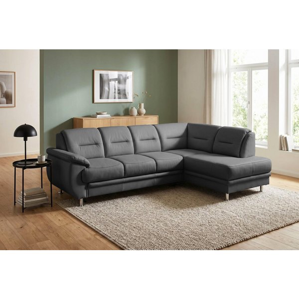 sit&more Ecksofa Mailand L-Form, B: 250 cm, Komfortsitzhöhe 46 cm, mit Schlaffunktion, Eckcouch in Kunstleder & Stoff