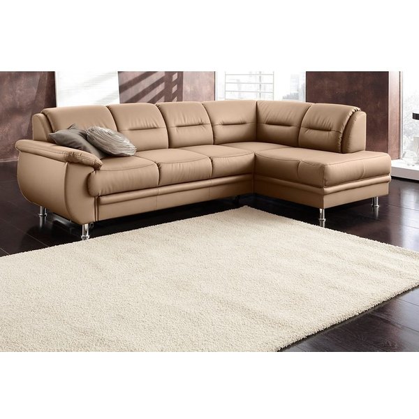 sit&more Ecksofa Mailand L-Form, B: 250 cm, Leder, Komfortsitzhöhe 46 cm, mit Schlaffunktion, Liegefläche: 194x122cm, Komfortpolsterung