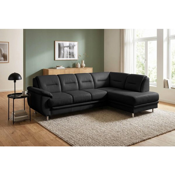 sit&more Ecksofa Mailand L-Form, B: 250 cm, Komfortsitzhöhe 46 cm, mit Schlaffunktion, Eckcouch in Kunstleder & Stoff