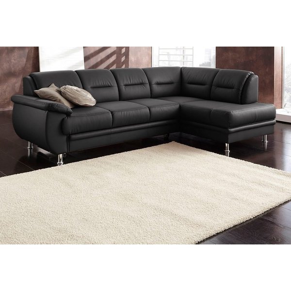 sit&more Ecksofa Mailand L-Form, B: 250 cm, Leder, Komfortsitzhöhe 46 cm, optional Schlaffunktion, Liegefläche: 194x122cm, Komfortpolsterung