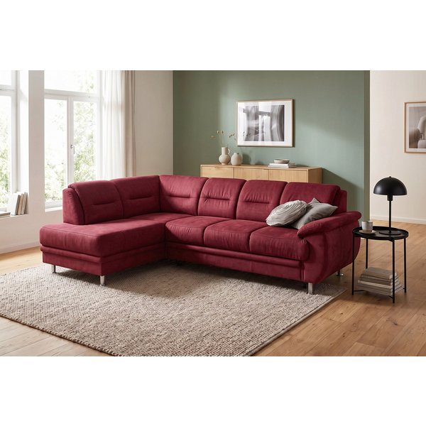 sit&more Ecksofa Mailand L-Form, B: 250 cm, Komfortsitzhöhe 46 cm, mit Schlaffunktion, Eckcouch in Kunstleder & Stoff
