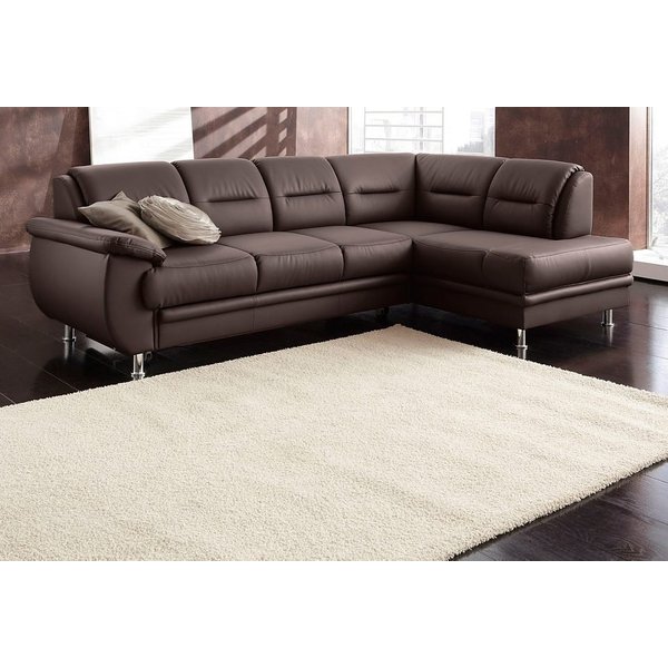 sit&more Ecksofa Mailand L-Form, B: 250 cm, Leder, Komfortsitzhöhe 46 cm, mit Schlaffunktion, Liegefläche: 194x122cm, Komfortpolsterung
