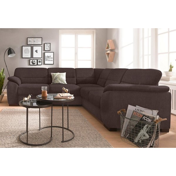 sit&more Ecksofa Montego L-Form, B: 256 cm, große Stoffauswahl, Komfortsitzhöhe 46 cm, optional Schlaffunktion und Schubkasten mit Stauraum