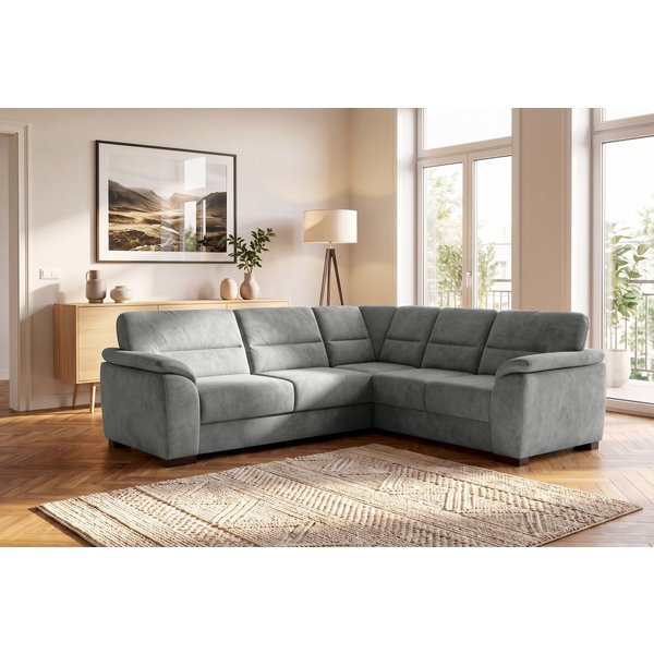sit&more Ecksofa Montego L-Form, B: 256 cm, große Stoffauswahl, Komfortsitzhöhe 46 cm, mit Schlaffunktion, optional Schubkasten mit Stauraum