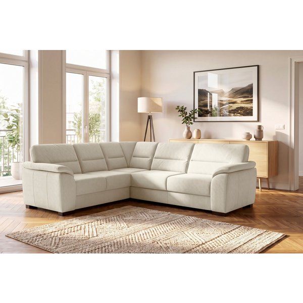 sit&more Ecksofa Montego L-Form, B: 256 cm, große Stoffauswahl, Komfortsitzhöhe 46 cm, optional Schlaffunktion und Schubkasten mit Stauraum