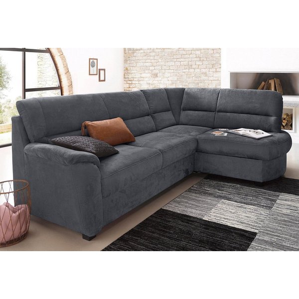 sit&more Ecksofa Pandora, L-Form, B: 251 cm, Bettfunktion & Bettkasten wählbar, Frei im Raum stellbar, Federkernpolsterung, komfortable Sitzhöhe 45 cm