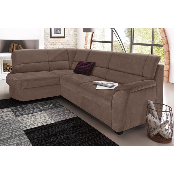 sit&more Ecksofa Pandora, L-Form, B: 251 cm, Bettfunktion & Bettkasten wählbar, Frei im Raum stellbar, Federkernpolsterung, komfortable Sitzhöhe 45 cm