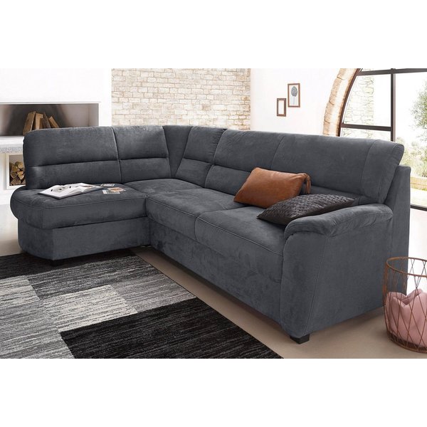 sit&more Ecksofa Pandora, L-Form, B: 251 cm, Bettfunktion & Bettkasten wählbar, Frei im Raum stellbar, Federkernpolsterung, komfortable Sitzhöhe 45 cm