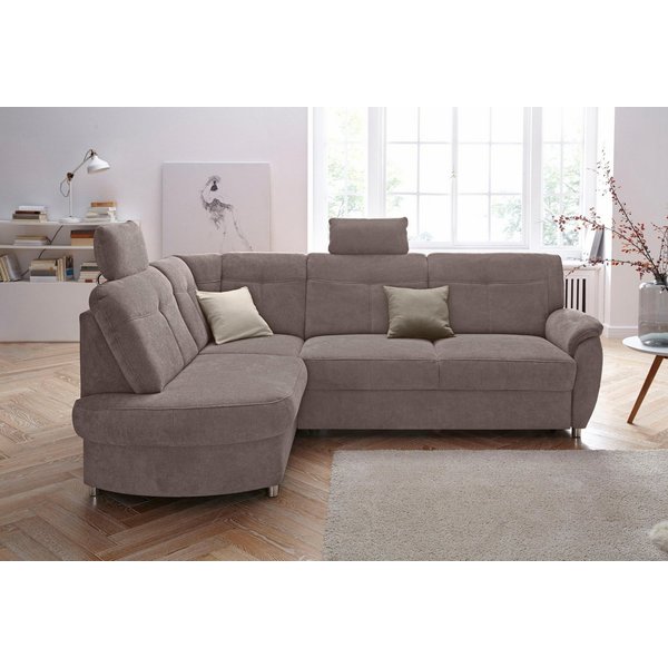 sit&more Ecksofa Sonoma, L-Form, B: 246 cm, Bettfunktion & Bettkasten optional, Federkern, komfortable Sitzhöhe 45 cm, frei im Raum stellbar