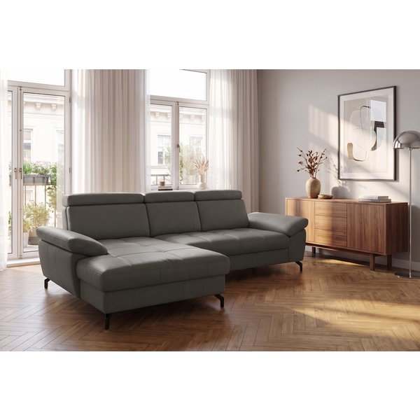 sit&more Ecksofa Vanity L-Form, Leder, B: 264 cm, mit Sitz-, Kopf u. Armteilverstellung, Couch optional mit Schlaffunktion & Bettkasten, in Leder
