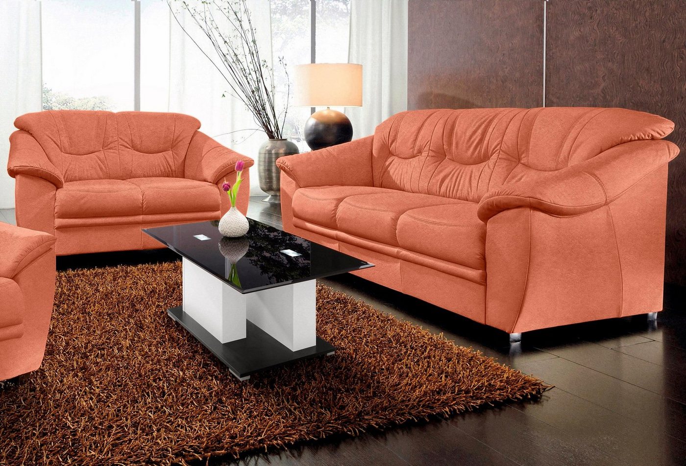 sit&more Polstergarnitur Savona, Set: 2- & 3er-Sofa, B: 148 bzw. 198 cm, Federkern-Polsterung, komfortable Sitzhöhe 46 cm, frei im Raum stellbar, stilvolles Des – Bild 2 von 5