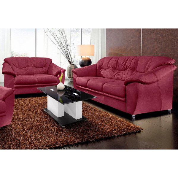 sit&more Polstergarnitur Savona, Set: 2- & 3er-Sofa, B: 148 bzw. 198 cm, Federkern-Polsterung, komfortable Sitzhöhe 46 cm, frei im Raum stellbar, stilvolles Des