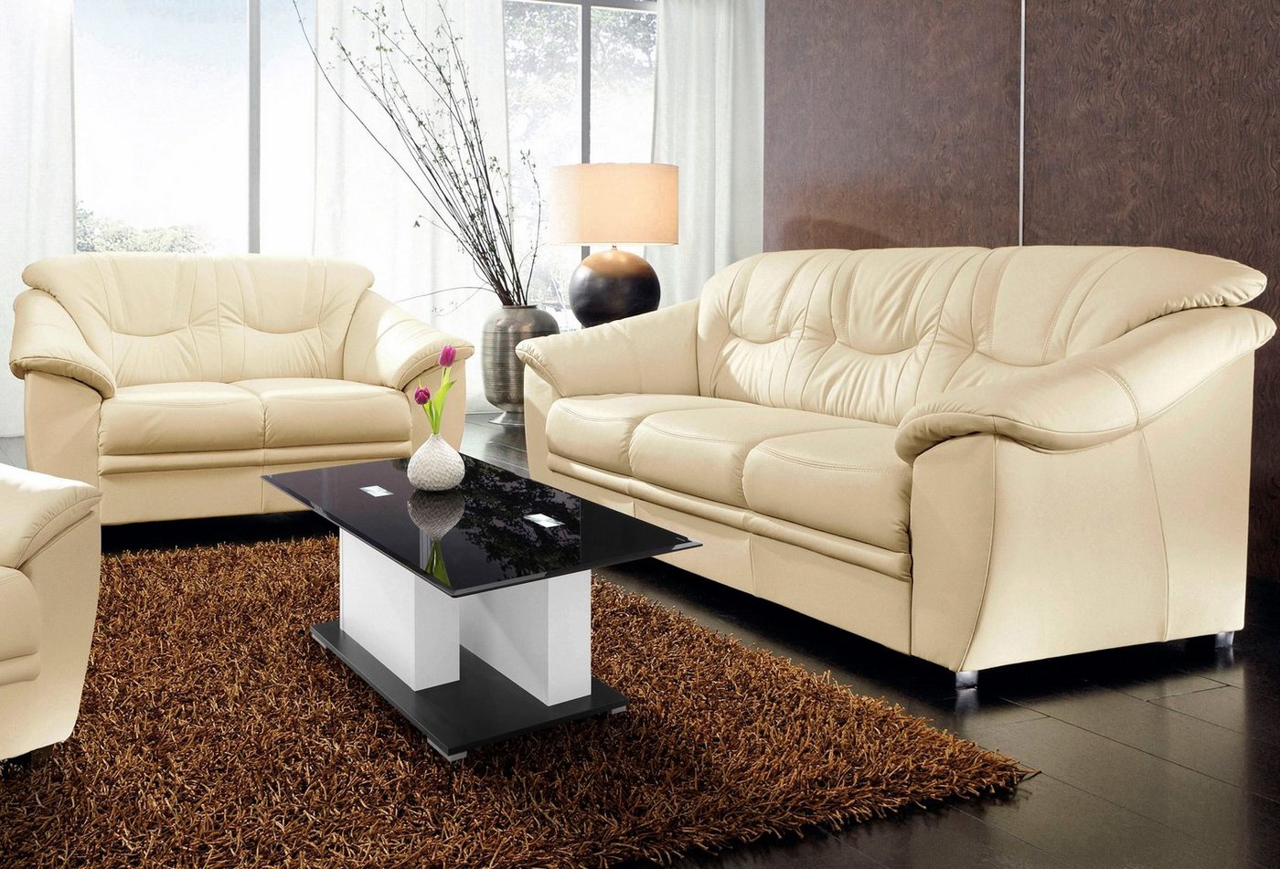 sit&more Polstergarnitur Savona, Set: 2- & 3er-Sofa, B: 148 bzw. 198 cm, Federkern-Polsterung, komfortable Sitzhöhe 46 cm, frei im Raum stellbar, stilvolles Des – Bild 5 von 5