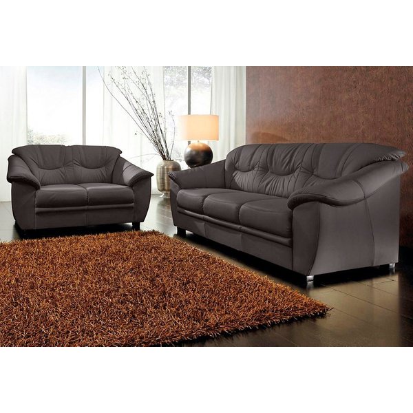 sit&more Polstergarnitur Savona, Set: 2- & 3er-Sofa, B: 148 bzw. 198 cm, Federkern-Polsterung, komfortable Sitzhöhe 46 cm, frei im Raum stellbar, stilvolles Des
