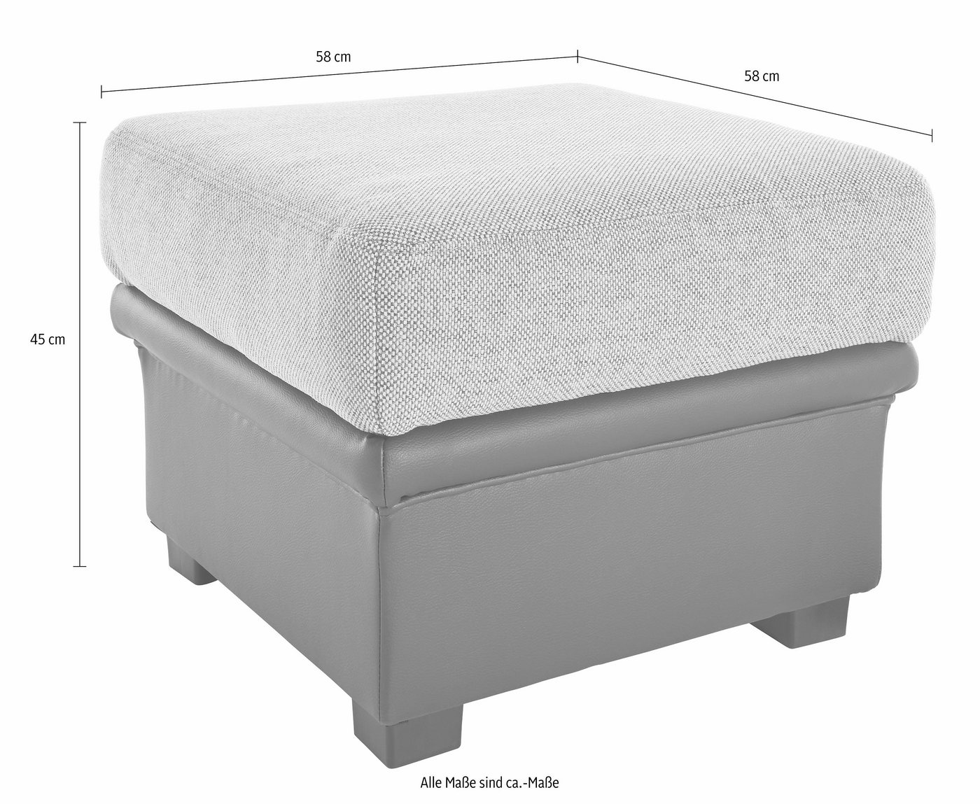 sit&more Polsterhocker Savona, B: 58 cm, individuell zu kombinieren – Bild 5 von 5