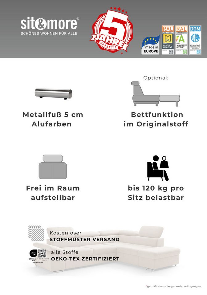 sit&more Polsterhocker Valantine, B: 101 cm, individuell zu kombinieren – Bild 4 von 5