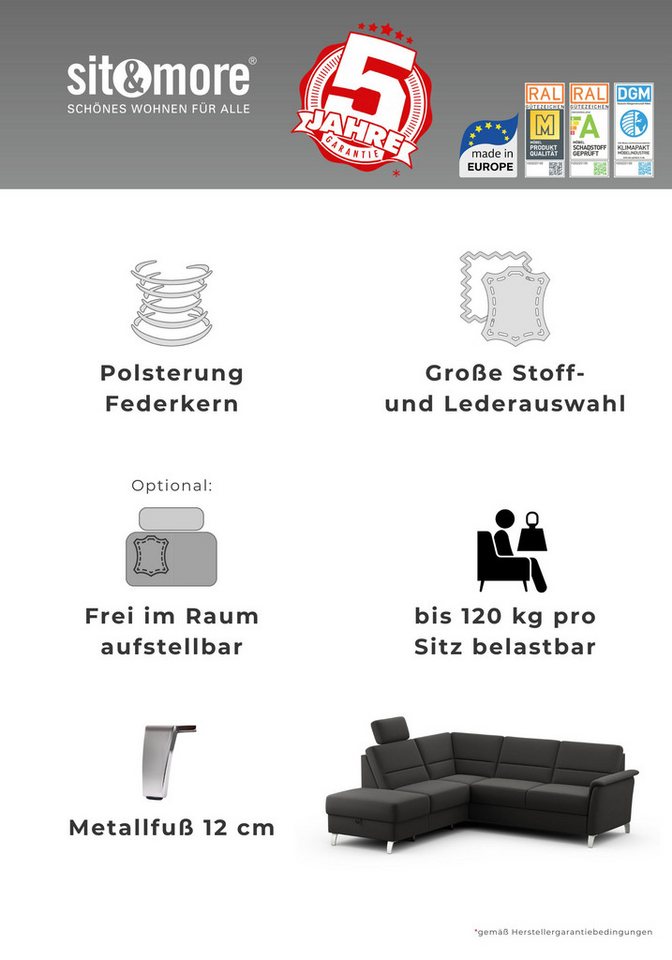 sit&more Sessel Palmera, B: 70 cm, mit Federkern – Bild 3 von 5