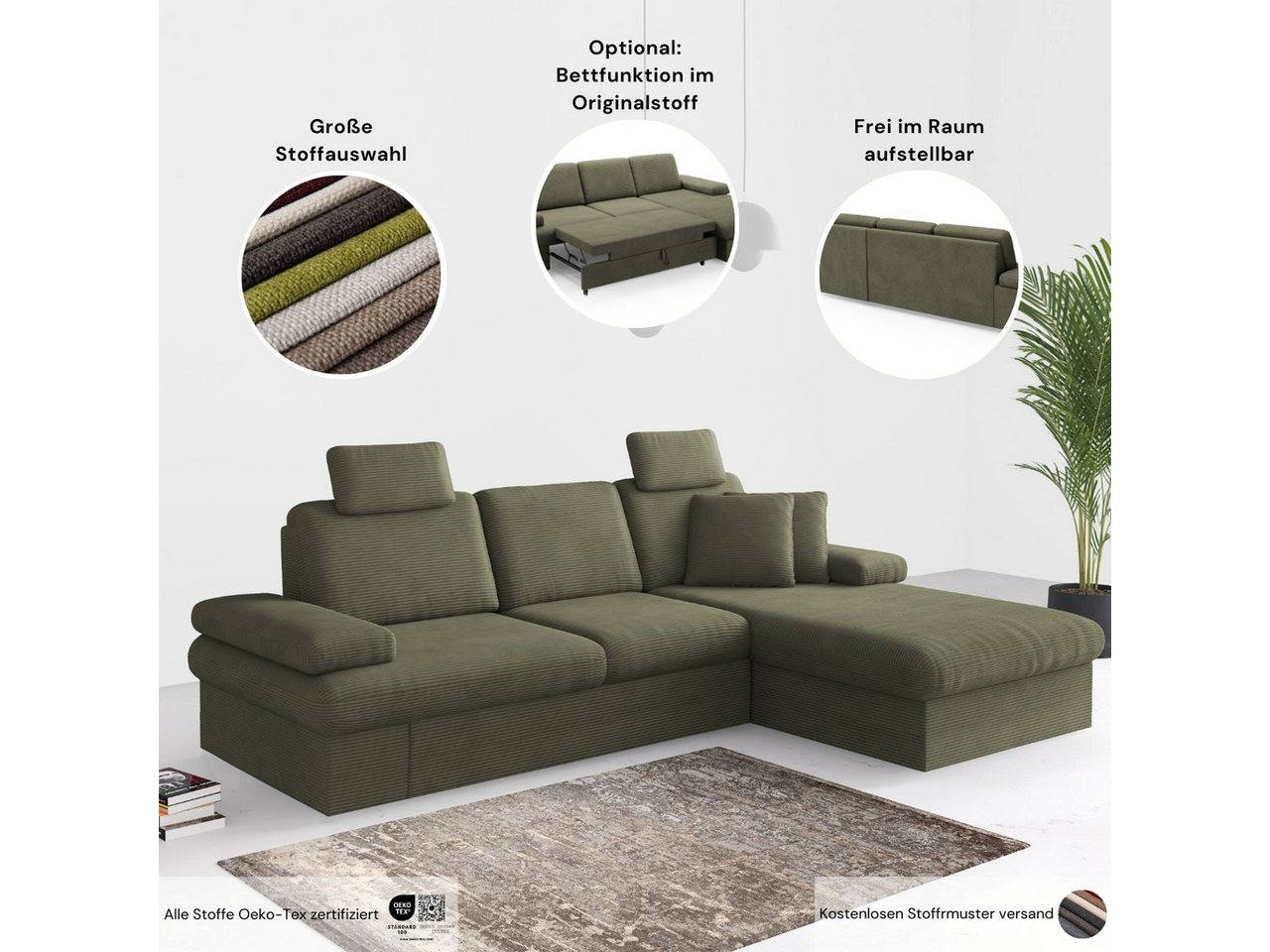 sit&more Sofa-Kopfstütze Moreno, B: 50 cm, (Set, 2 Stück), Set: 2 Stück, passend zur Serie – Bild 2 von 5