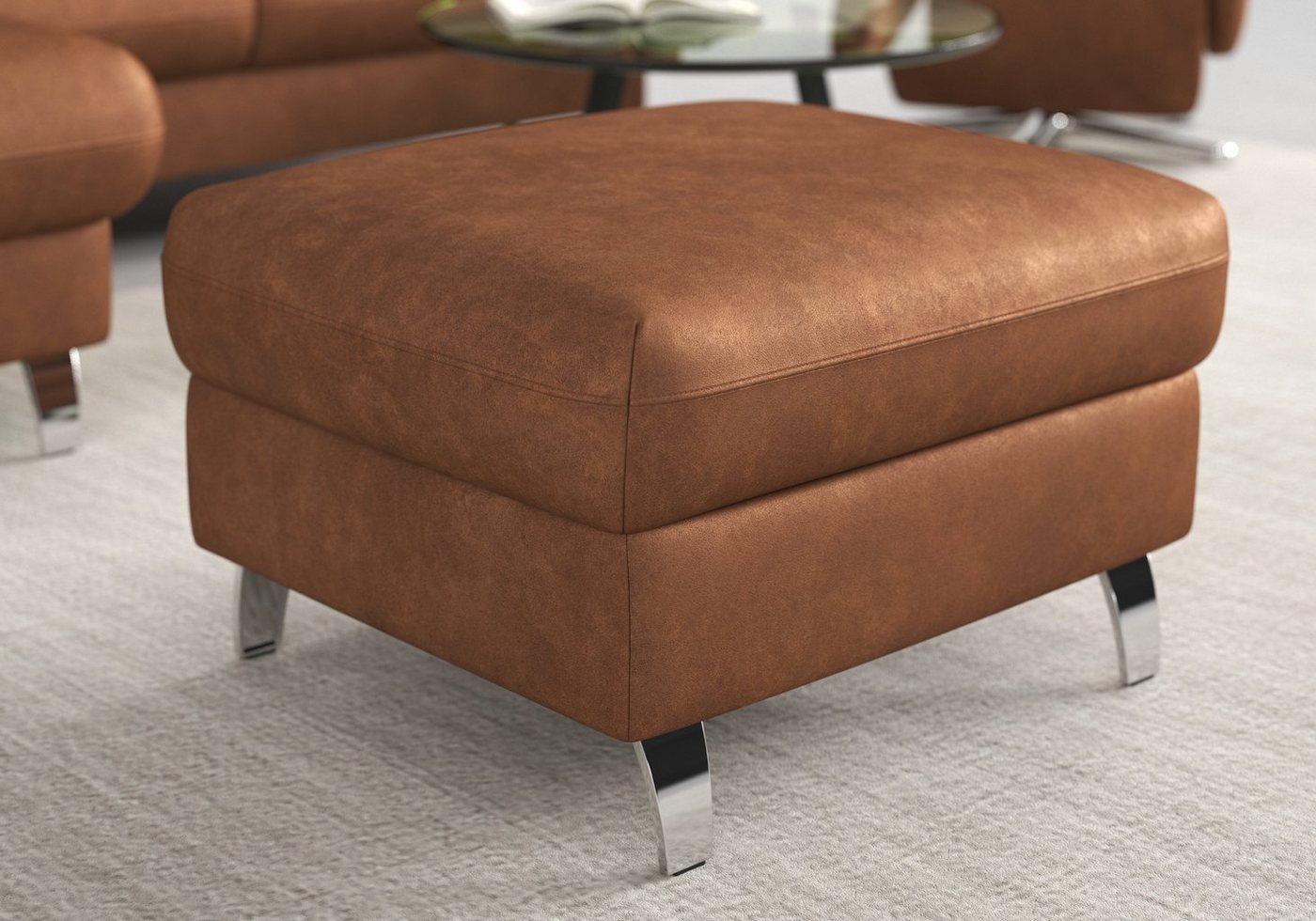 sit&more Stauraumhocker Grenoble, mit Stauraum und satinierten Füßen – Bild 2 von 5