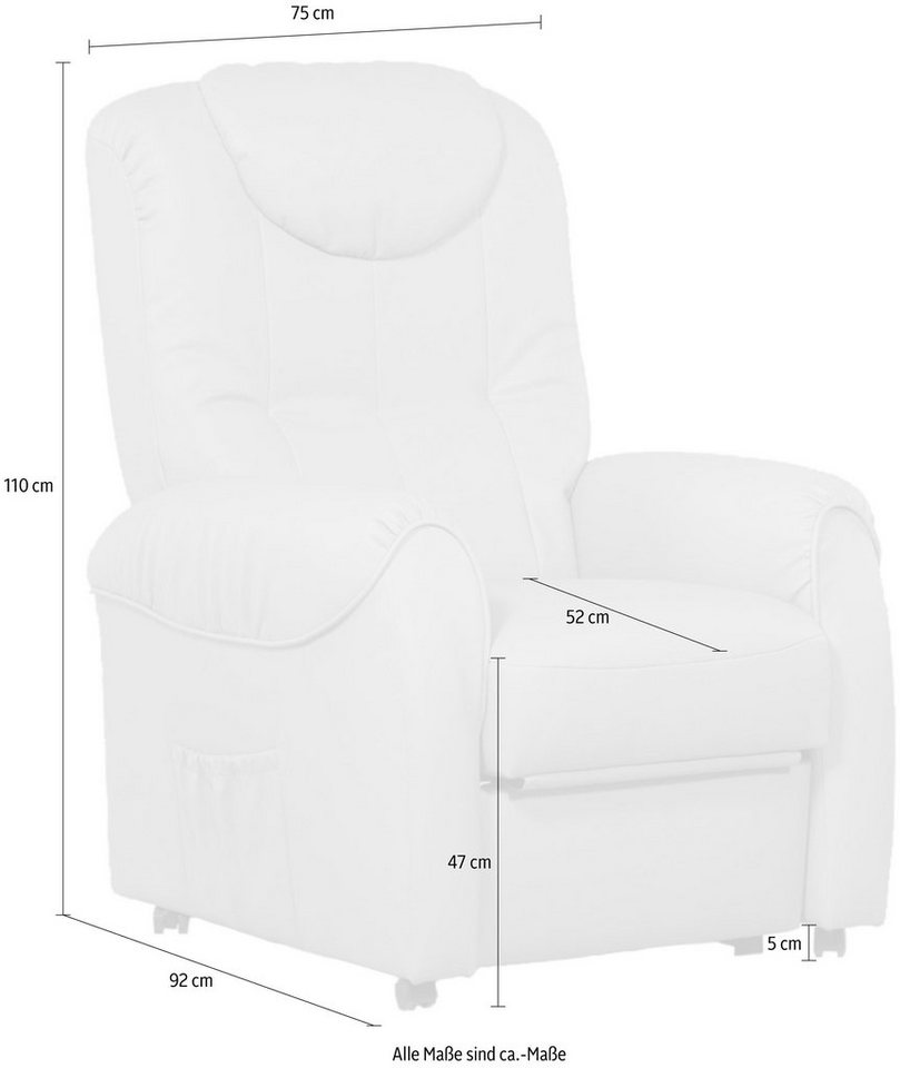 sit&more TV-Sessel Bastian mit manueller oder elektrischer Relaxfunktion, Manuelle Fußstütze & Rückenlehne – Bild 5 von 5