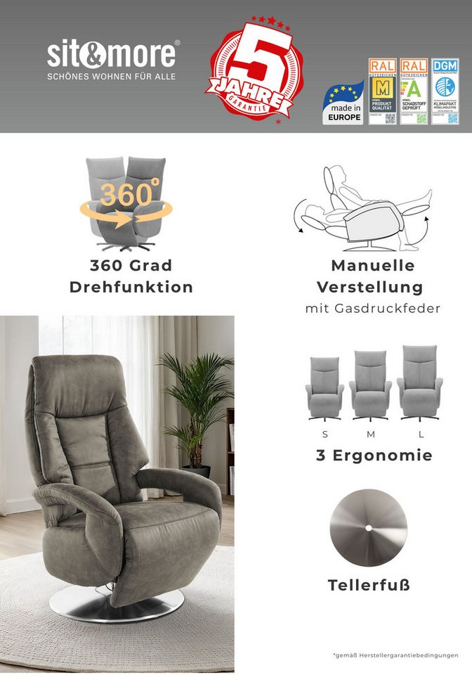 sit&more TV-Sessel Enjoy, in Grösse S, oder M, oder L, wahlweise mit Motor und Aufstehhilfe – Bild 3 von 5
