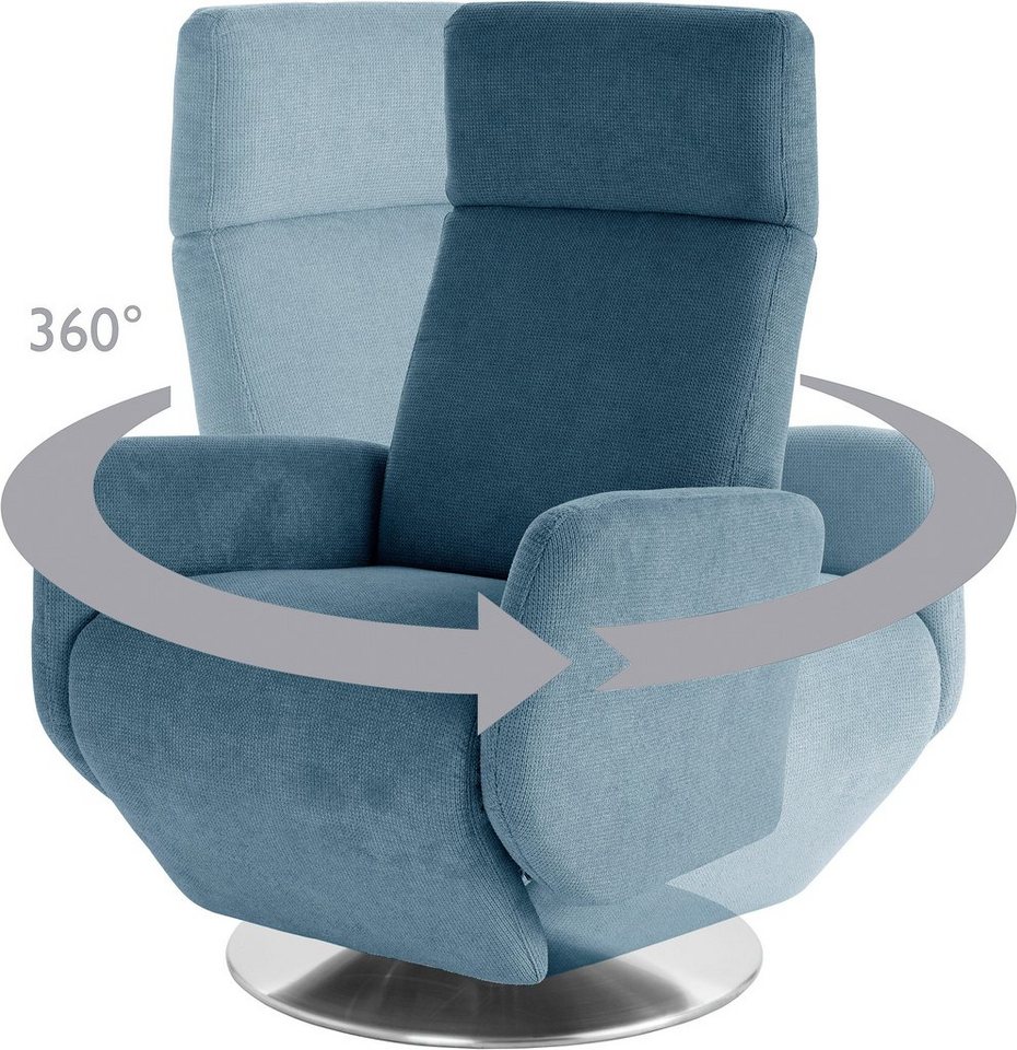 sit&more TV-Sessel Kobra mit Kopfteilverstellung, Drehfunktion & manueller Relaxfunktion, Ergonomie M: manuelle Fußstütze & Rückenlehne – Bild 5 von 5