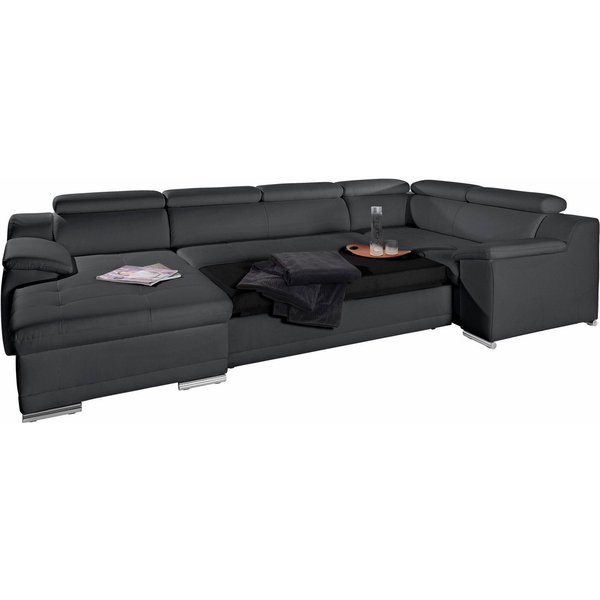 sit&more Wohnlandschaft Andiamo U-Form, B: 336 cm, Kopfteilverstellung, XXL-Sofa, optional Schlaffunktion, frei stellbar, Couch für Wohnkomfort
