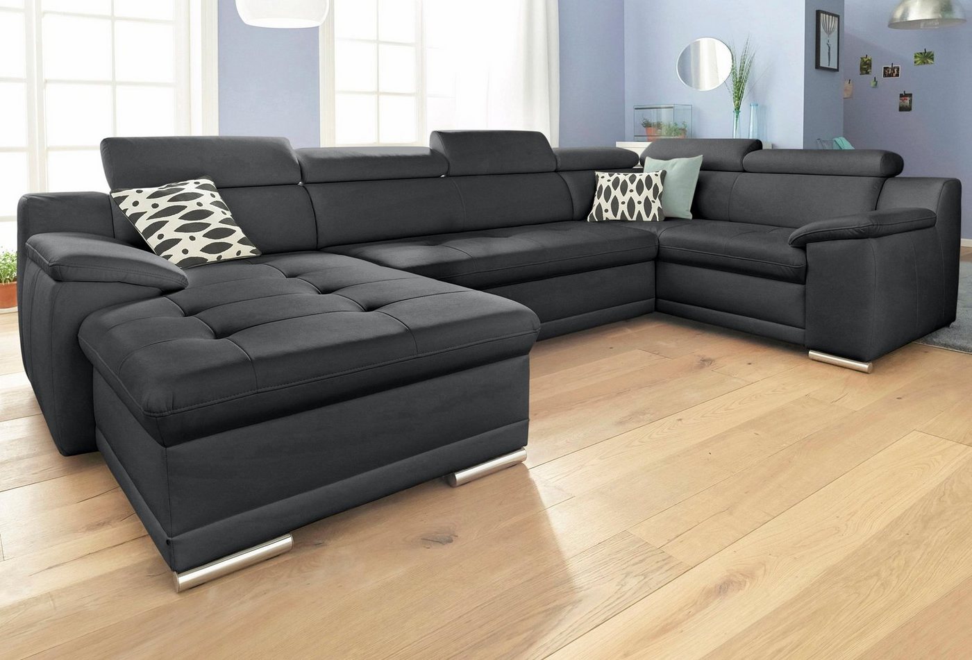 sit&more Wohnlandschaft Andiamo U-Form, B: 336 cm, Kopfteilverstellung, XXL-Sofa, optional Schlaffunktion, frei stellbar, Couch für Wohnkomfort – Bild 2 von 5