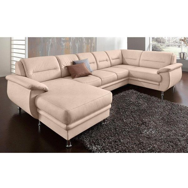 sit&more Wohnlandschaft Mailand U-Form, B: 312 cm, XXL-Couch mit Komfortpolsterung, mit Schlaffunktion, Liegefl. 122x247 cm, diverse Lederqualitäten