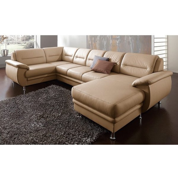 sit&more Wohnlandschaft Mailand U-Form, B: 312 cm, XXL-Couch mit Komfortpolsterung, mit Schlaffunktion, Liegefl. 122x247 cm, diverse Lederqualitäten