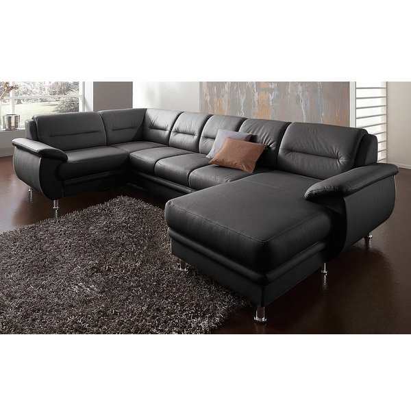 sit&more Wohnlandschaft Mailand U-Form, B: 312 cm, XXL-Couch mit Komfortpolsterung, mit Schlaffunktion, Liegefl. 122x247 cm, diverse Lederqualitäten