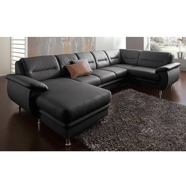 sit&more Wohnlandschaft Mailand U-Form, B: 312 cm, XXL-Couch mit Komfortpolsterung, mit Schlaffunktion, Liegefl. 122x247 cm, diverse Lederqualitäten