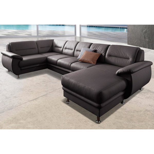 sit&more Wohnlandschaft Mailand U-Form, B: 312 cm, XXL-Couch mit Komfortpolsterung, mit Schlaffunktion, Liegefl. 122x247 cm, diverse Lederqualitäten