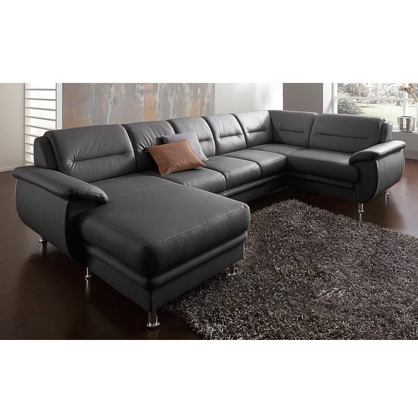 sit&more Wohnlandschaft Mailand U-Form, B: 312 cm, XXL-Couch mit Komfortpolsterung, mit Schlaffunktion, Liegefl. 122x247 cm, diverse Lederqualitäten
