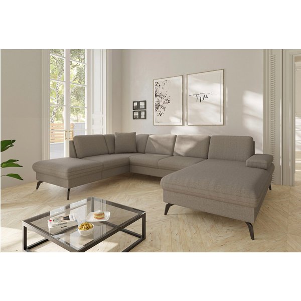 sit&more Wohnlandschaft Morris Jubi U-Form, B: 300 cm, Armteilverstellung, optional mit Bettfunktion, 1 Zierkissen, komfortable Sitzhöhe 44 cm