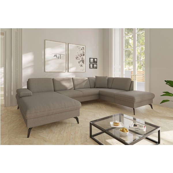 sit&more Wohnlandschaft Morris Jubi U-Form, B: 300 cm, Armteilverstellung, optional mit Bettfunktion, 1 Zierkissen, komfortable Sitzhöhe 44 cm
